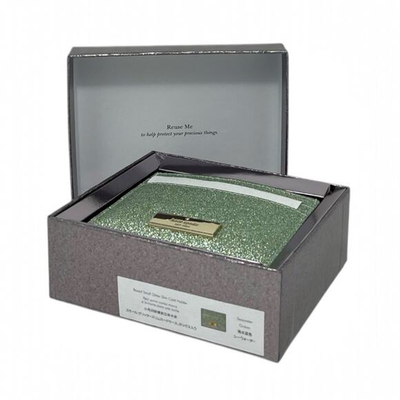 Kate Spade Glitter Cardholder Trio Pink, Green & Silver. Holiday Gift New in Box - Picture 10 of 14
